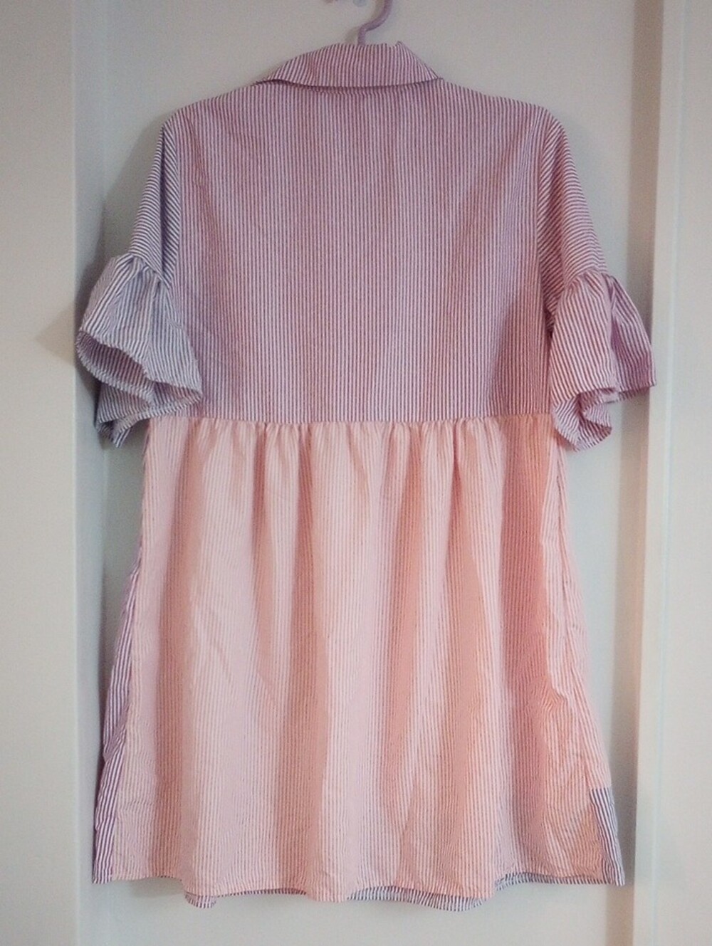 Shein Multicolor Striped Patchwork Ruffle-Sleeve Dress Size M - Picture 6 of 6